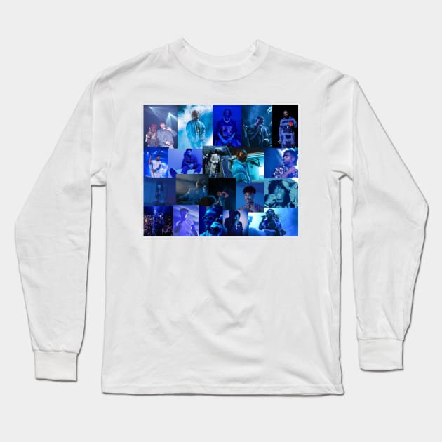 blue rap collage Long Sleeve T-Shirt by morgananjos